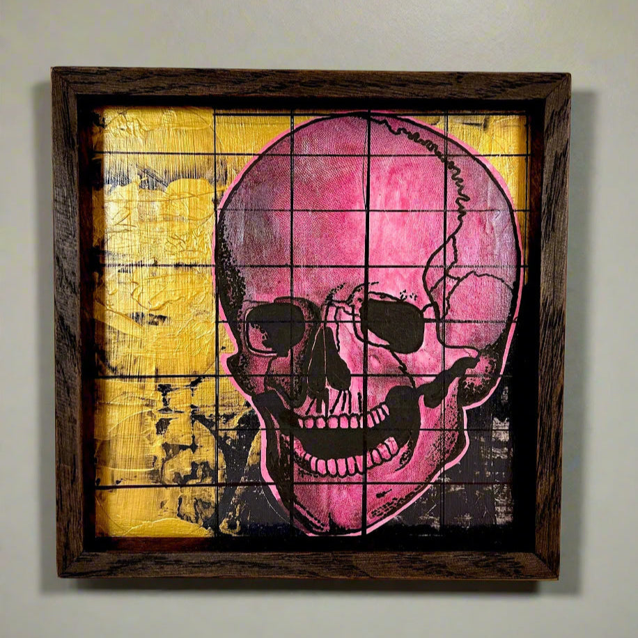 Bone Broke 10" x 10" in Handmade Oak Frame