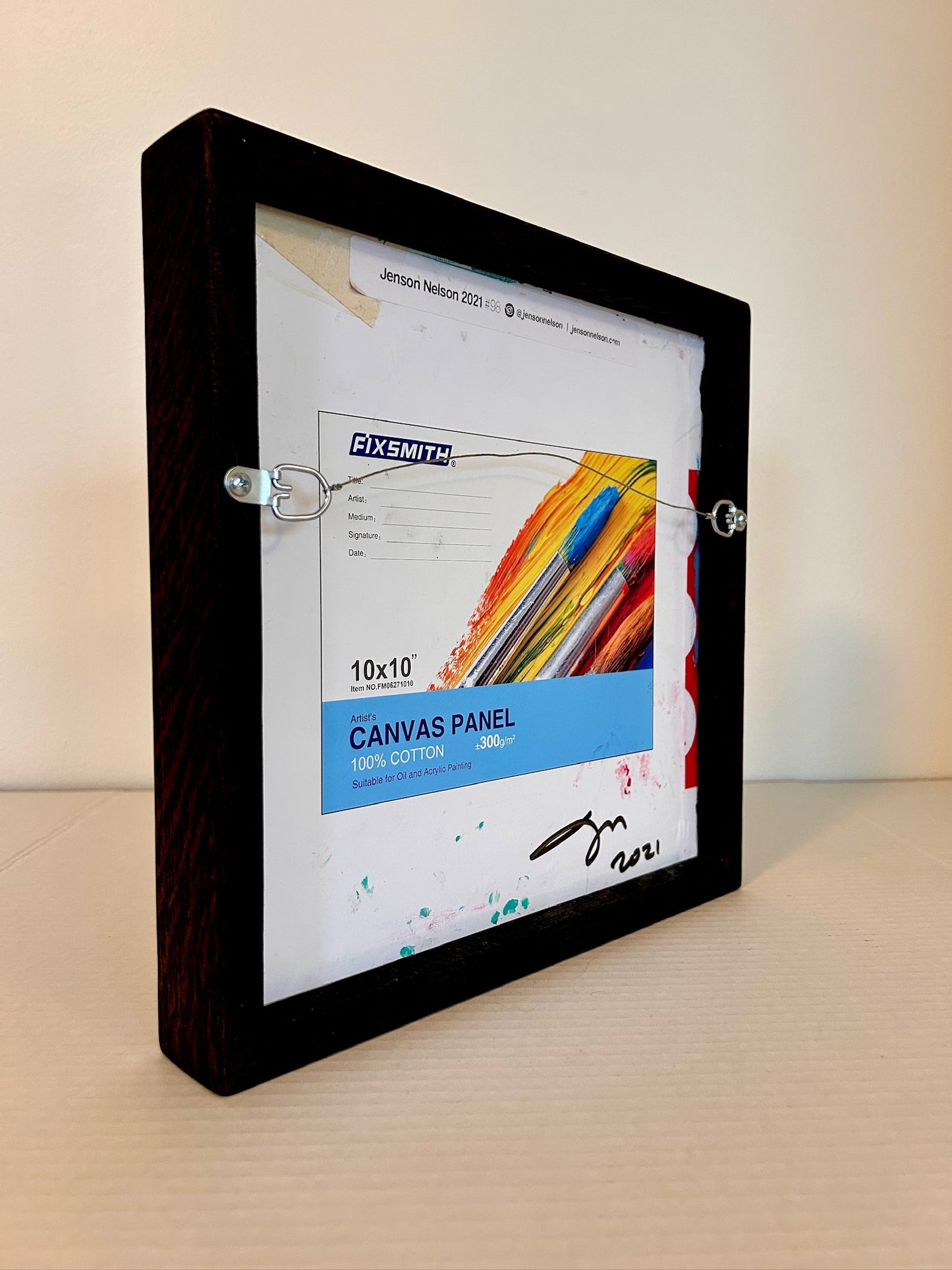 Bone Broke 10" x 10" in Handmade Oak Frame