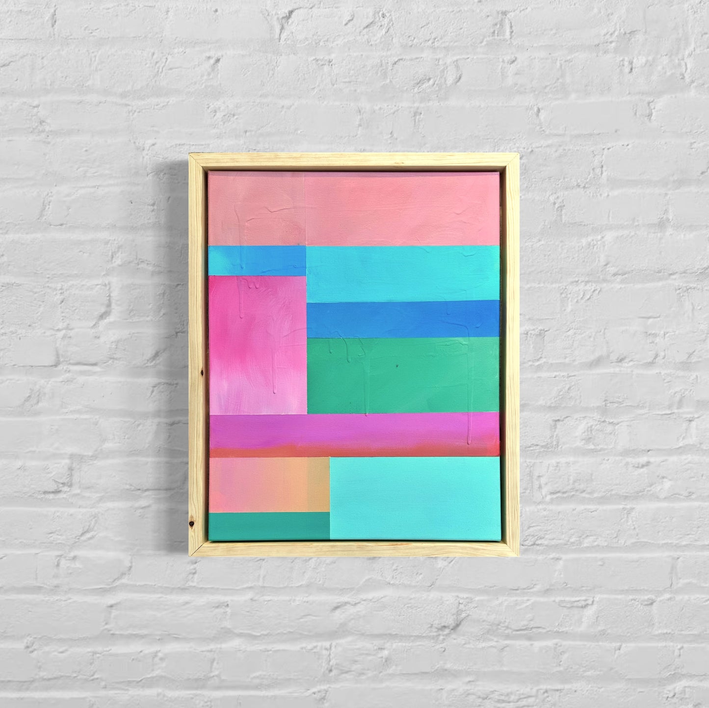 LoFi Painting - 18" x 22" in Handmade Solid Pine Frame