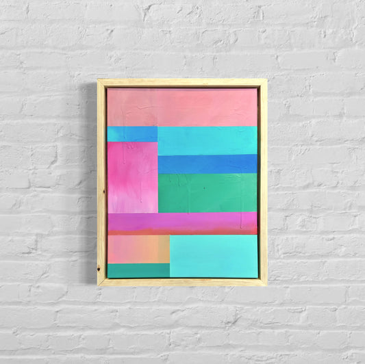 LoFi Painting - 18" x 22" in Handmade Solid Pine Frame