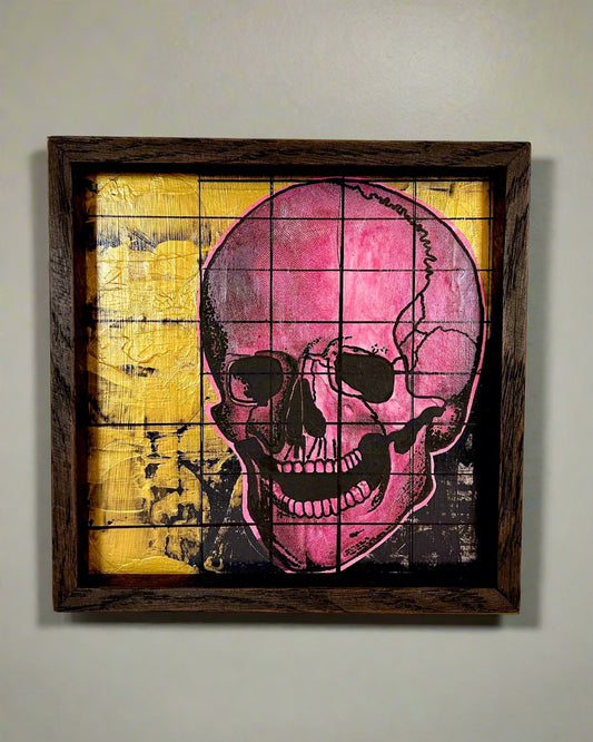 Bone Broke 10" x 10" in Handmade Oak Frame
