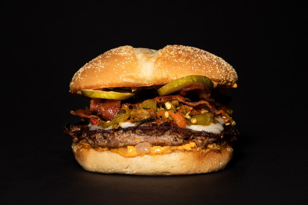 Killer Burger hero burger on black